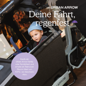 Urban Arrow Deal Start 2026 - Regenverdeck i.W.v. 379,00 € auf Family-Modelle geschenkt - jetzt zugreifen!